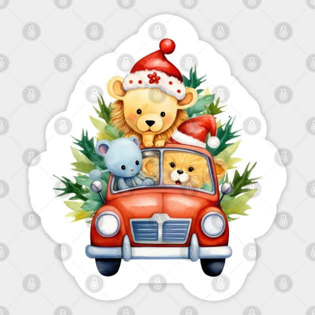 Christmas Animal Safari #2 Sticker by Chromatic Fusion Studio